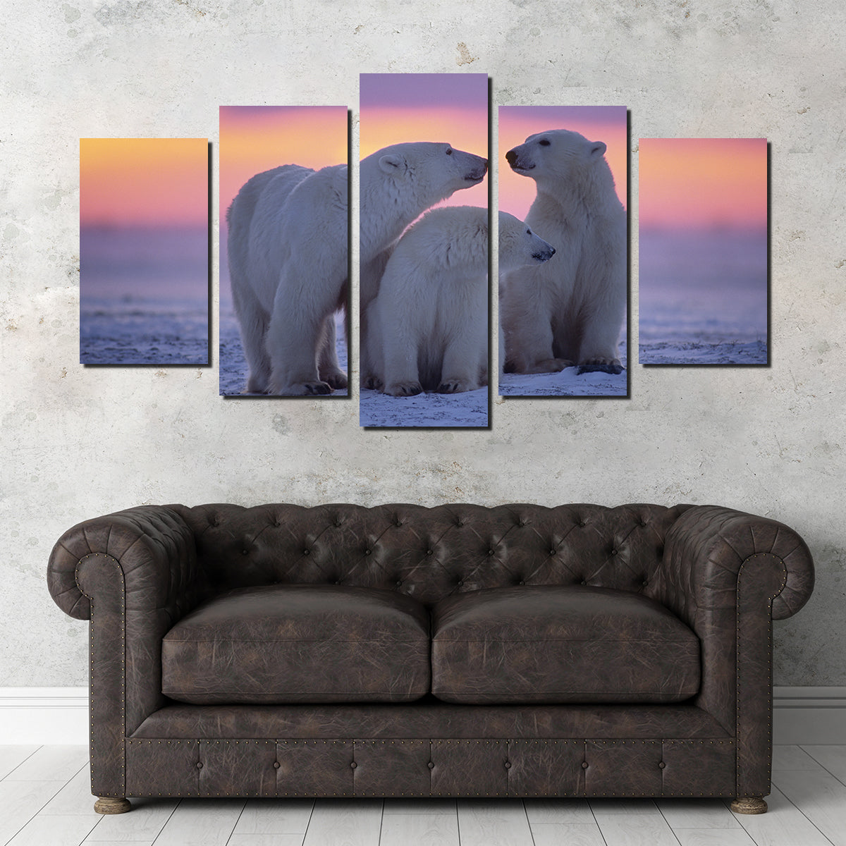 Stunning Polar Bear Family - Canadian Arctic Wall Art for Your Home Decor