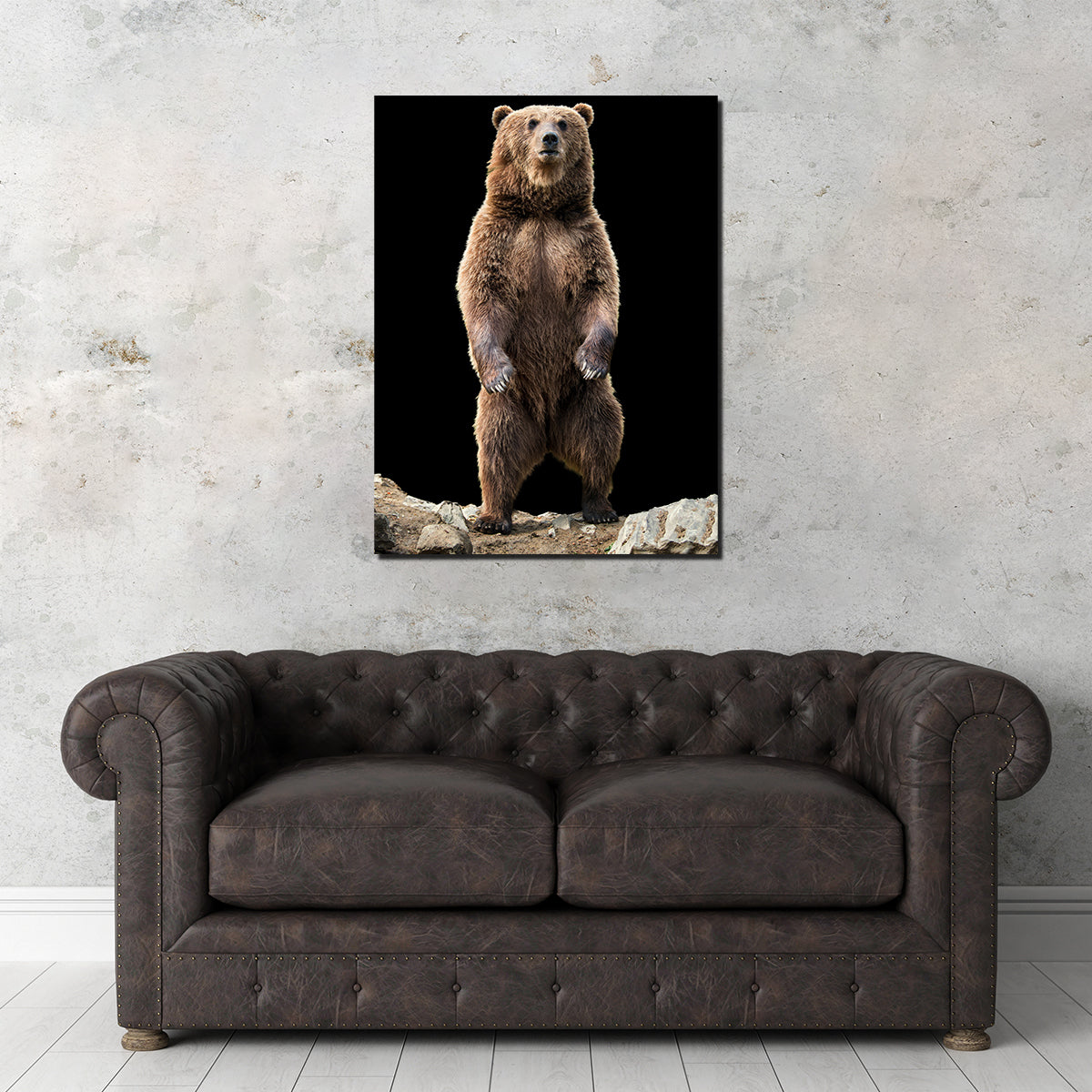 Stunning Big Brown Bear Standing Wall Art for Home Decor