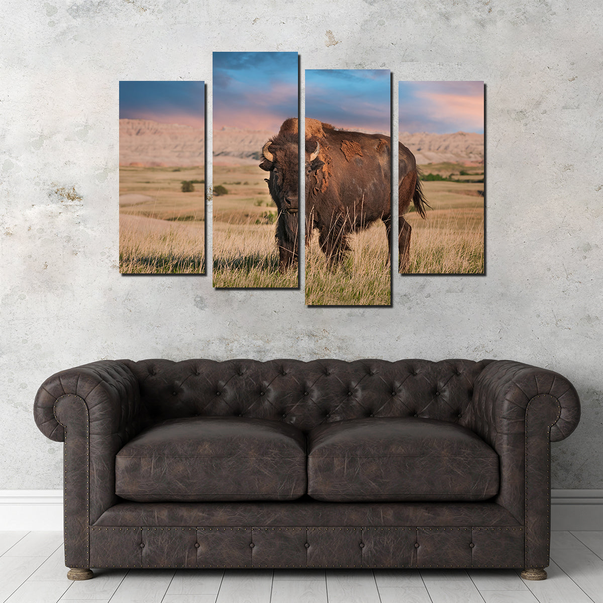 Stunning Badlands Bison Bull Wall Art for Striking Home Decor