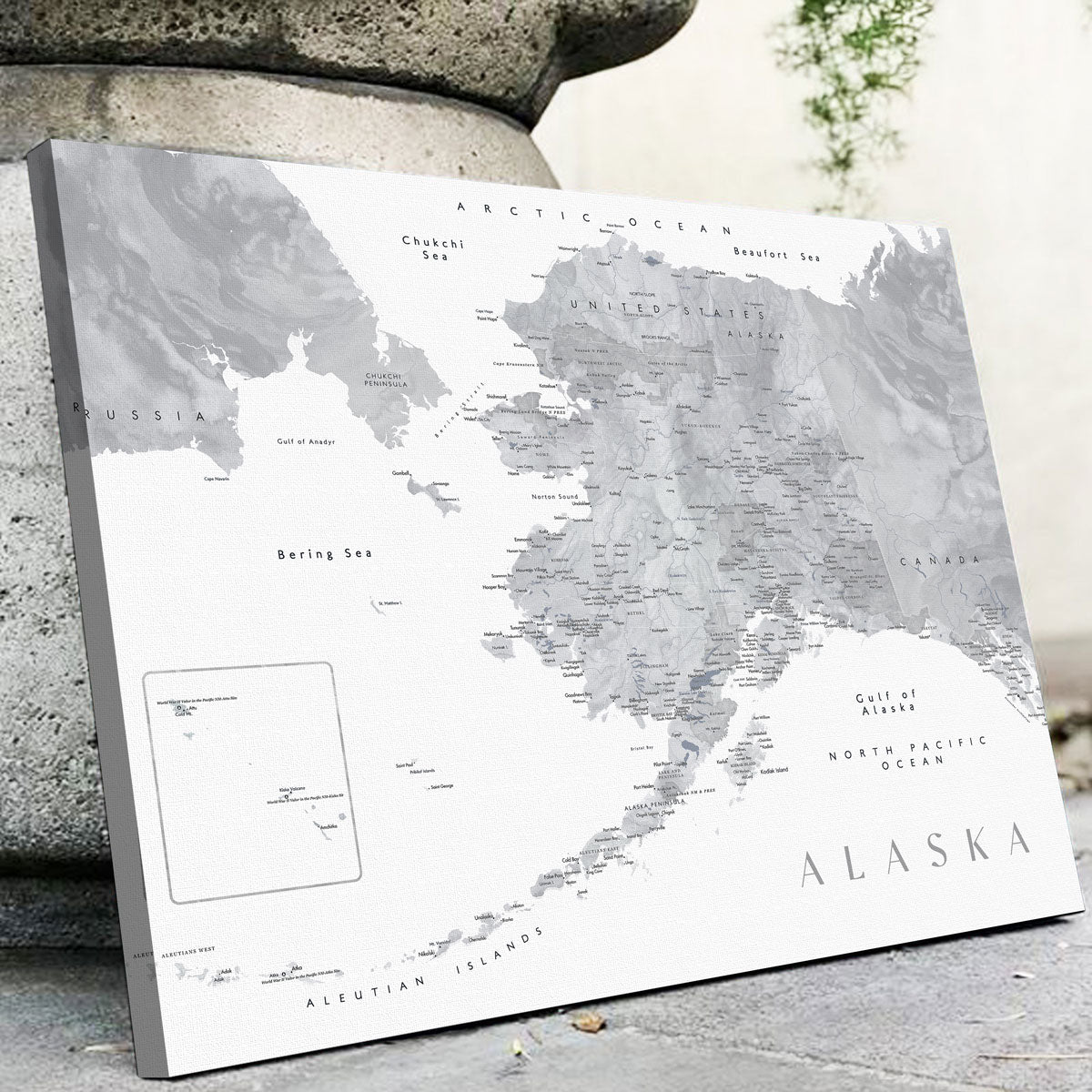 Stunning Alaska Map 2 Wall Art by Blursbyai