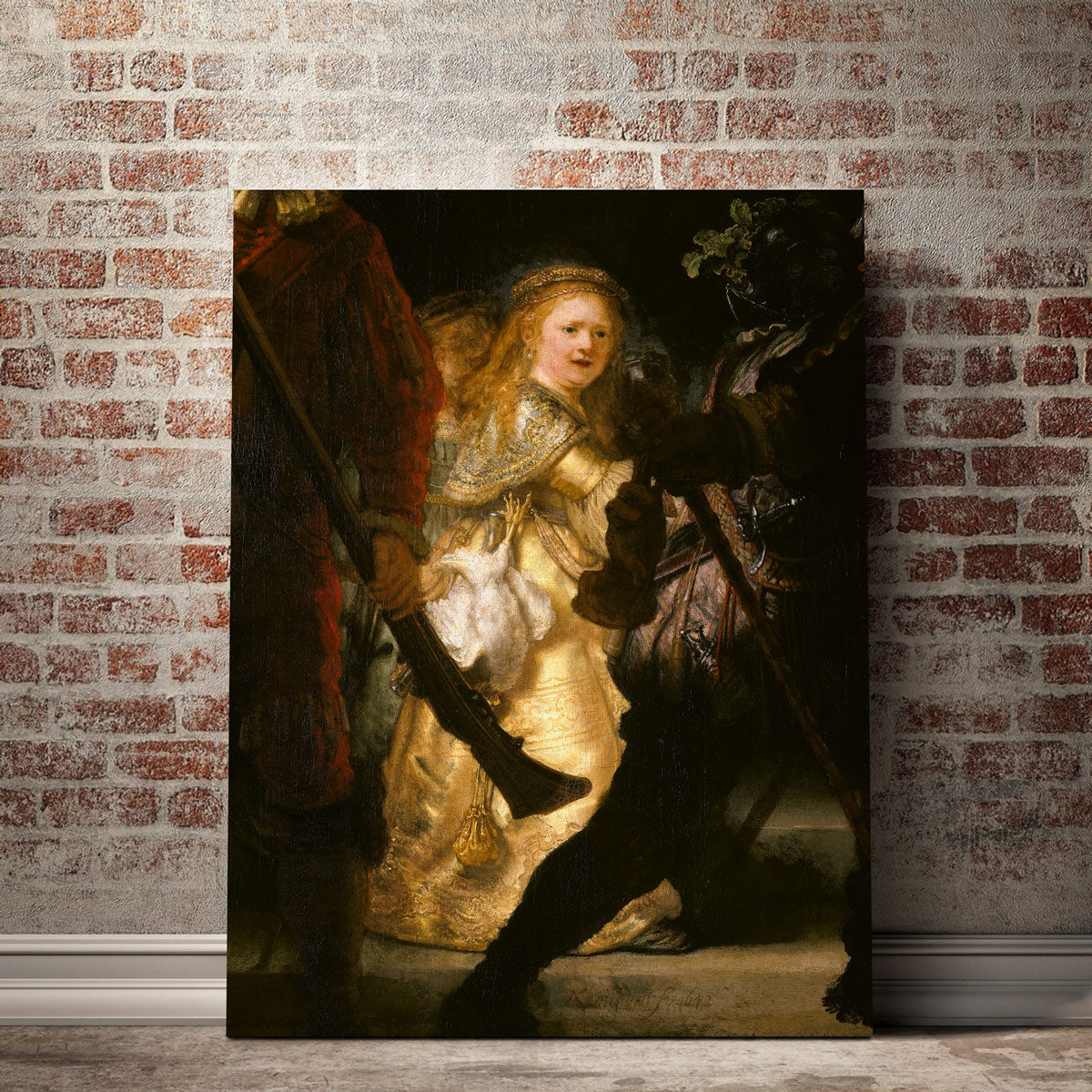 Exquisite Night Watch Detail Wall Art by Rembrandt