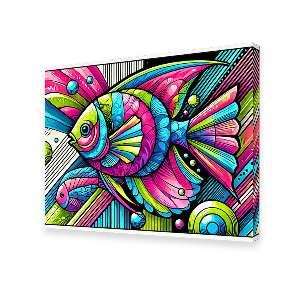 Eye - Catching Neon Pop Art Fish Wall Art for Stunning Decor