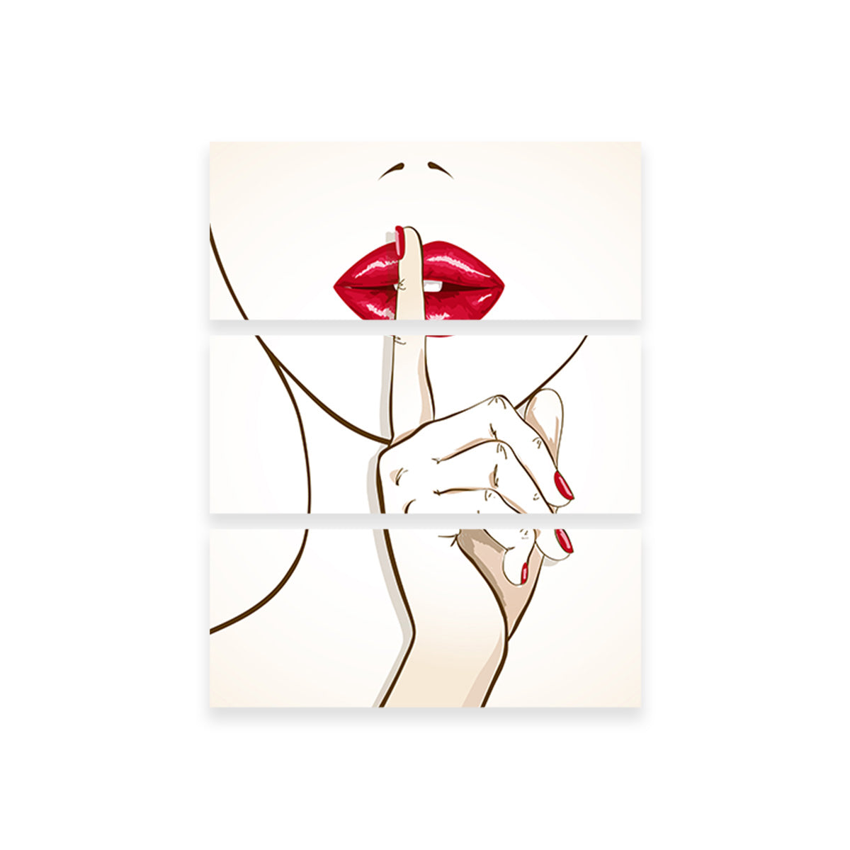 Shh Lips: Exquisite Kiln - Dried Pine Wood Framed Canvas Prints
