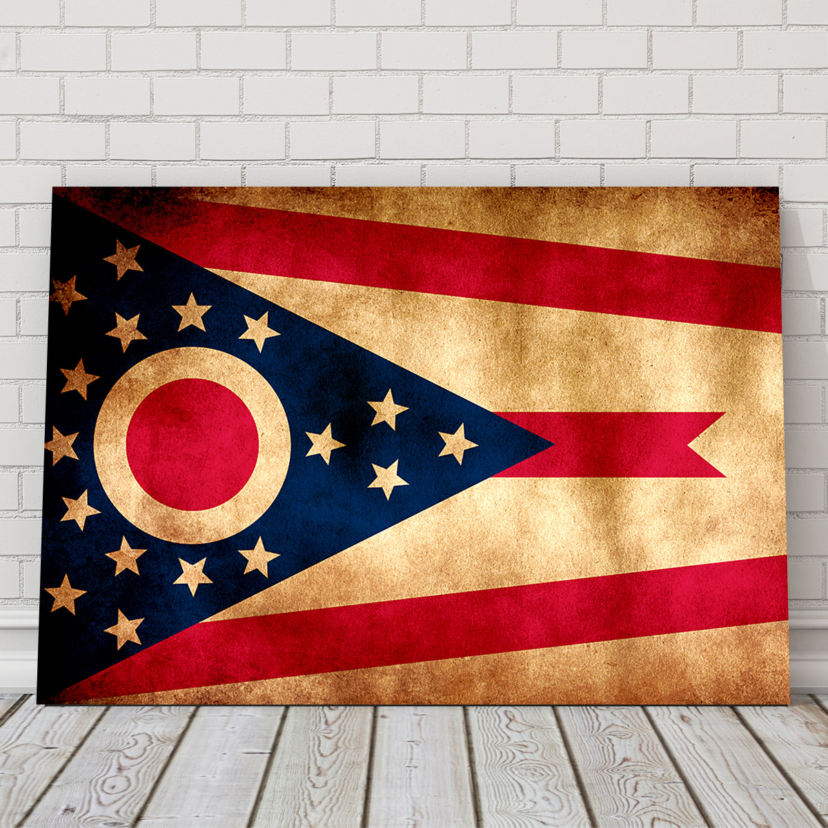 Vintage Ohio State Flag Grunge Wall Art for Stunning Home Decor