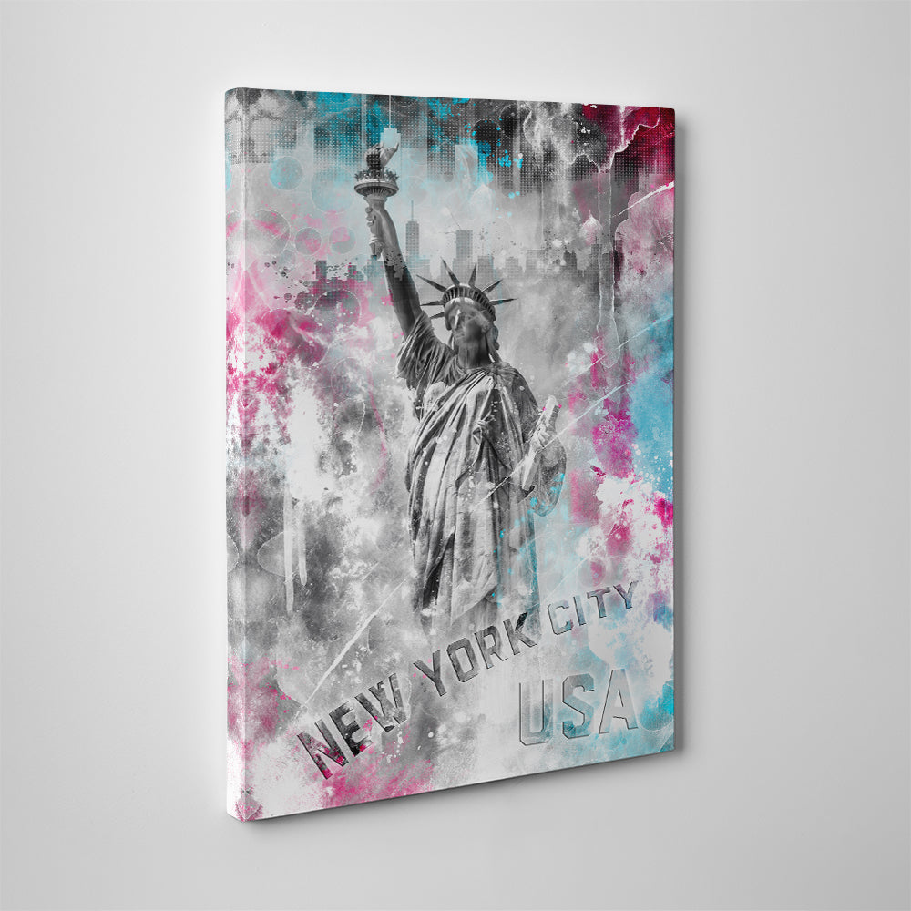 Stunning Pop Art Statue of Liberty Wall Art by Melanie Viola