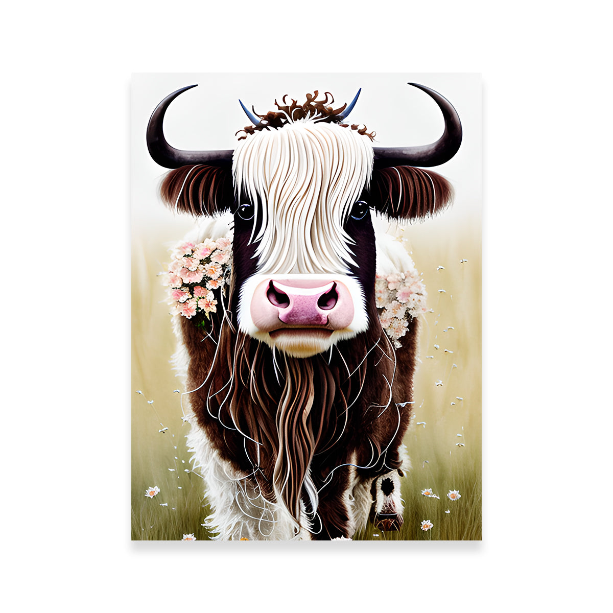 Stunning Shabby Chic Highland Cow Wall Art by Dina Rolle