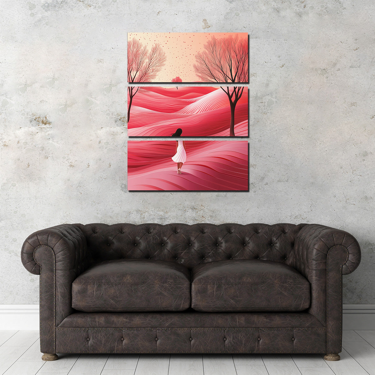 Stunning Pink Hills Kiln - Dried Pine Wood Framed Wall Art