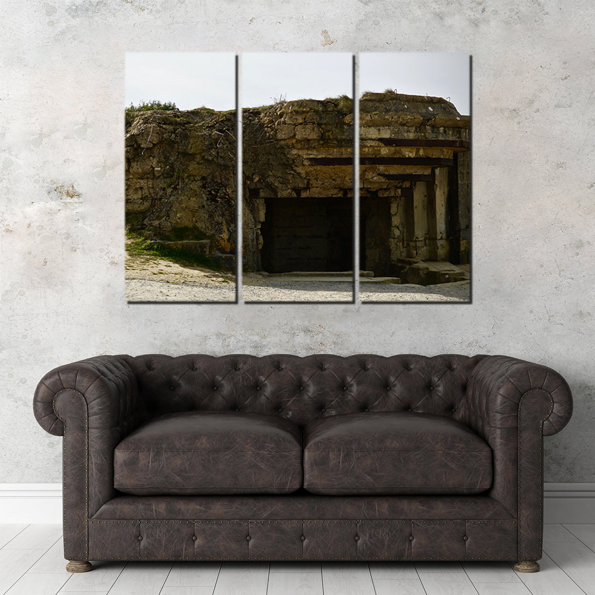 Pointe du Hoc German Bunker Wall Art by David Campbell - Museum-Quality Canvas on Sustainable Pine Frames