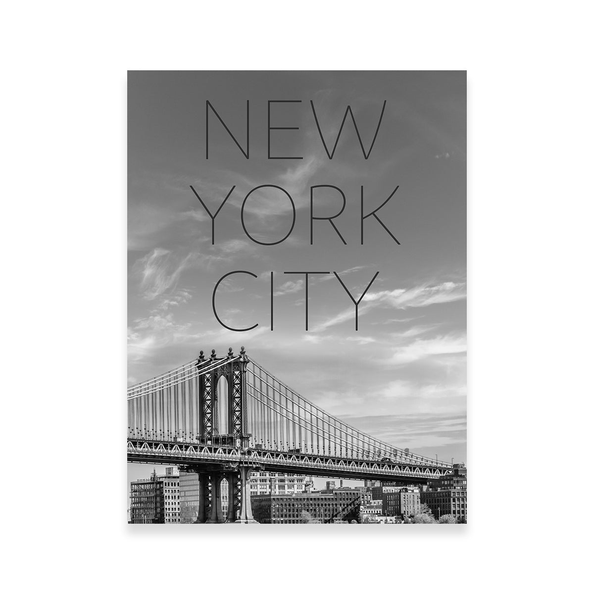 Stunning NYC Manhattan Bridge Text Wall Art by Melanie Viola