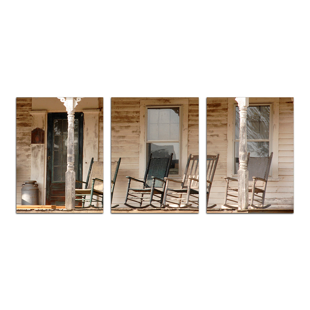 Charming Antique Rocking Chairs in Rural Connecticut Wall Art Prints