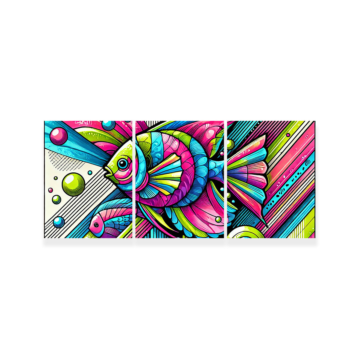 Eye - Catching Neon Pop Art Fish Wall Art for Stunning Decor