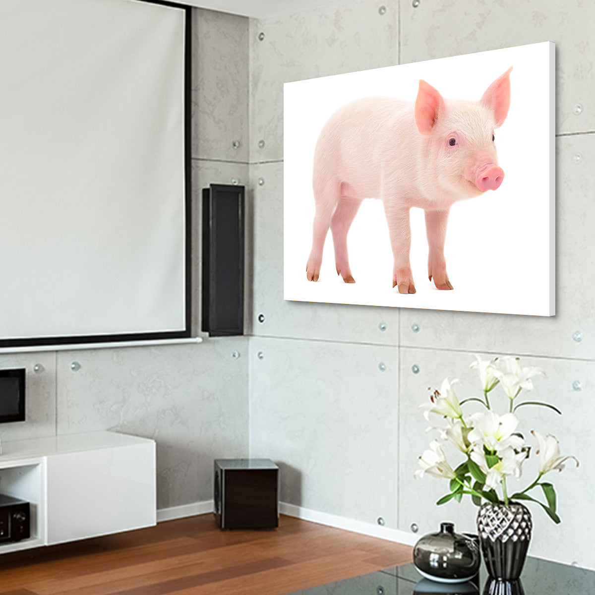 Adorable Baby Pig Canvas Print