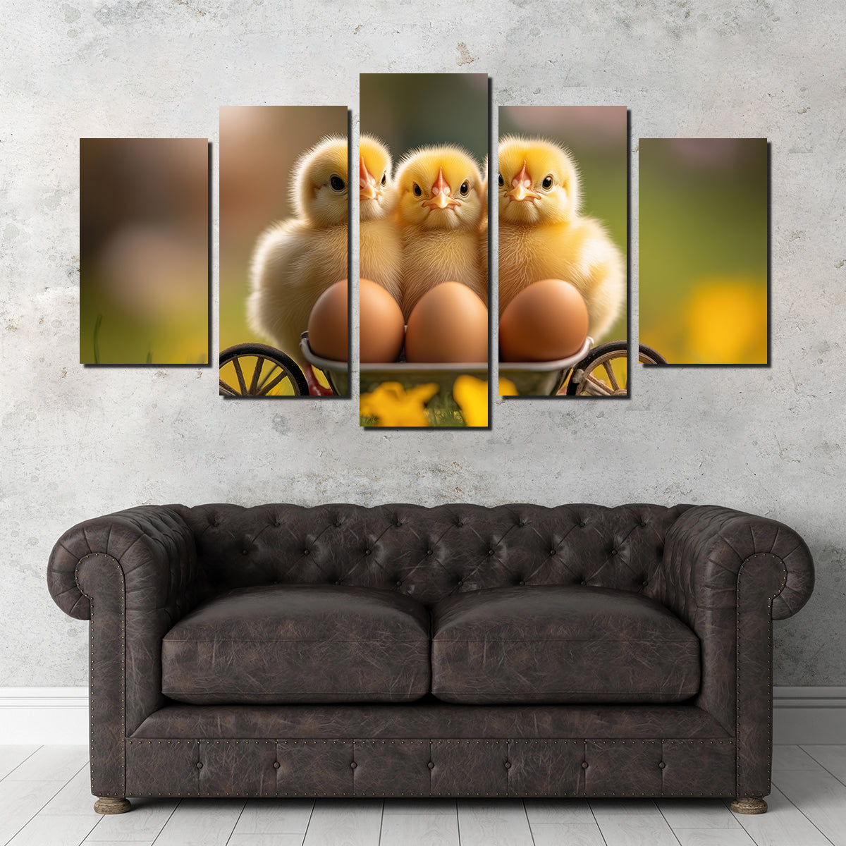 Adorable Baby Chicken Eggs Wall Art for Home Decor