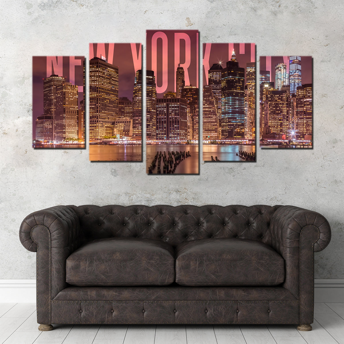 Stunning NYC Letters - Night Wall Art for Bedroom Decor