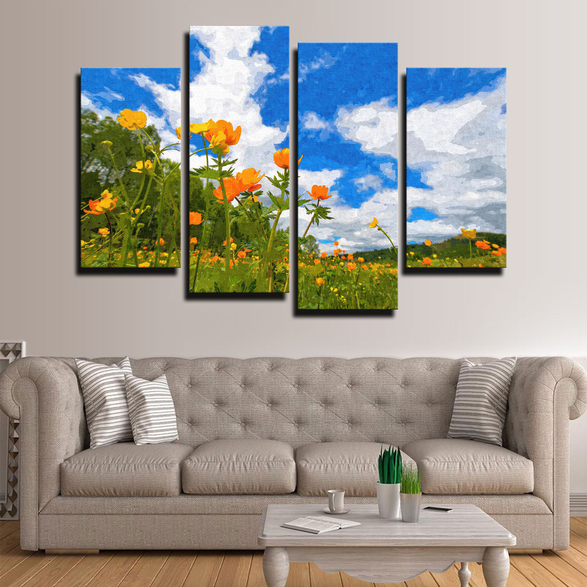 California Poppies Under The Blue Skies Stunning Wall Art by Denise Dundon