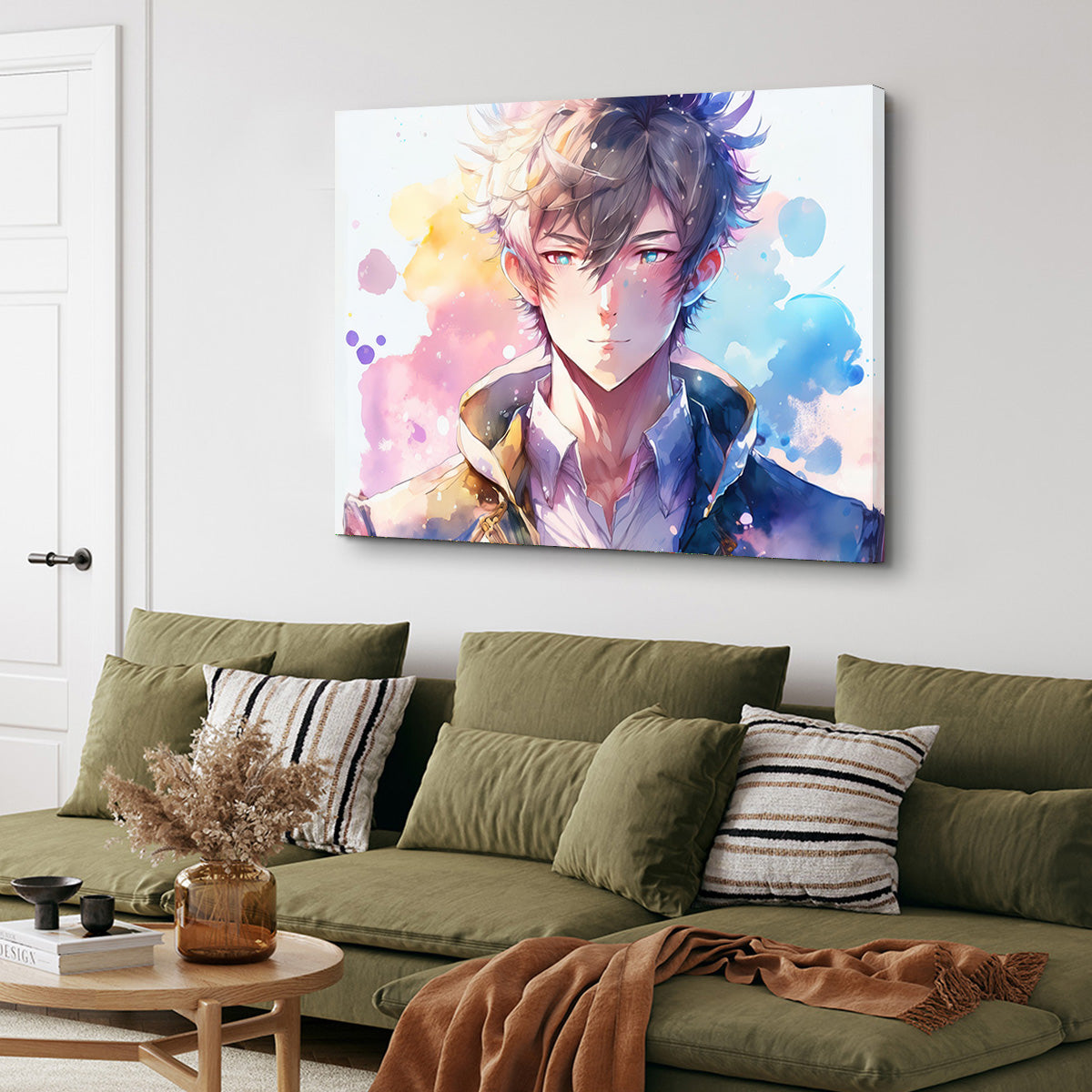Anime Man Canvas Print - Handmade with Sustainable Pine Wood