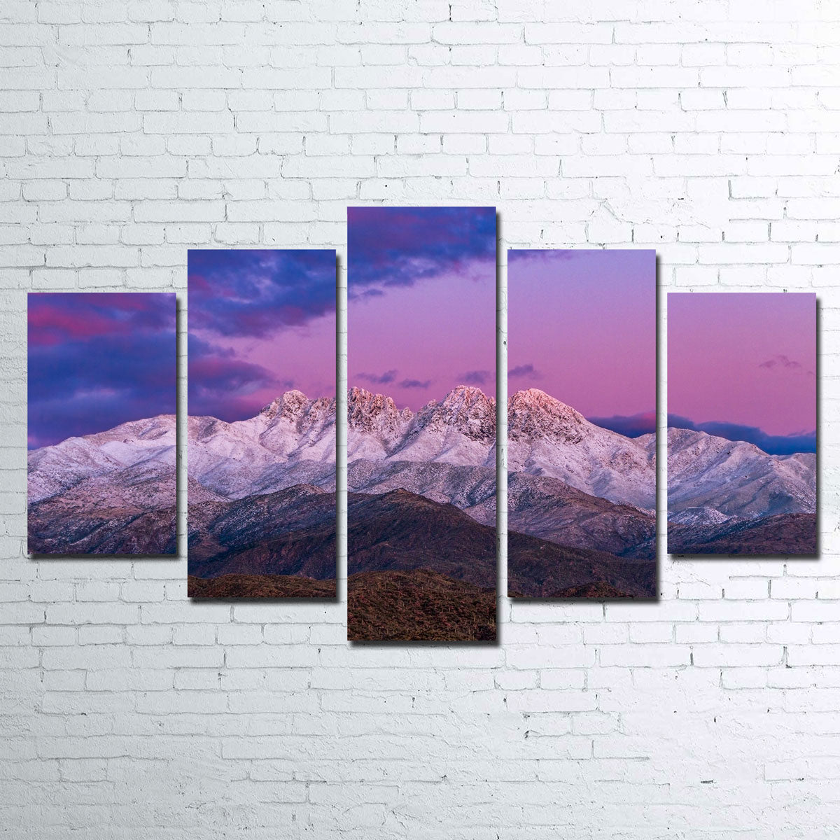 Exquisite Snow - Clad Four Peaks Mountain Wall Art for Stunning Home Decor