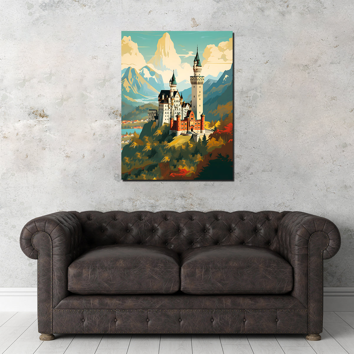Exquisite Neuschwanstein Castle Wall Art by Valth Graphics