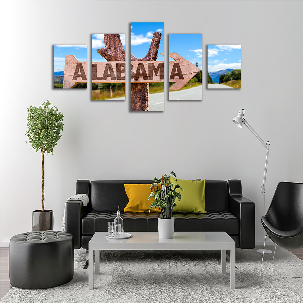 Stunning Alabama Wooden Sign Wall Art - Sustainable and Museum-Quality