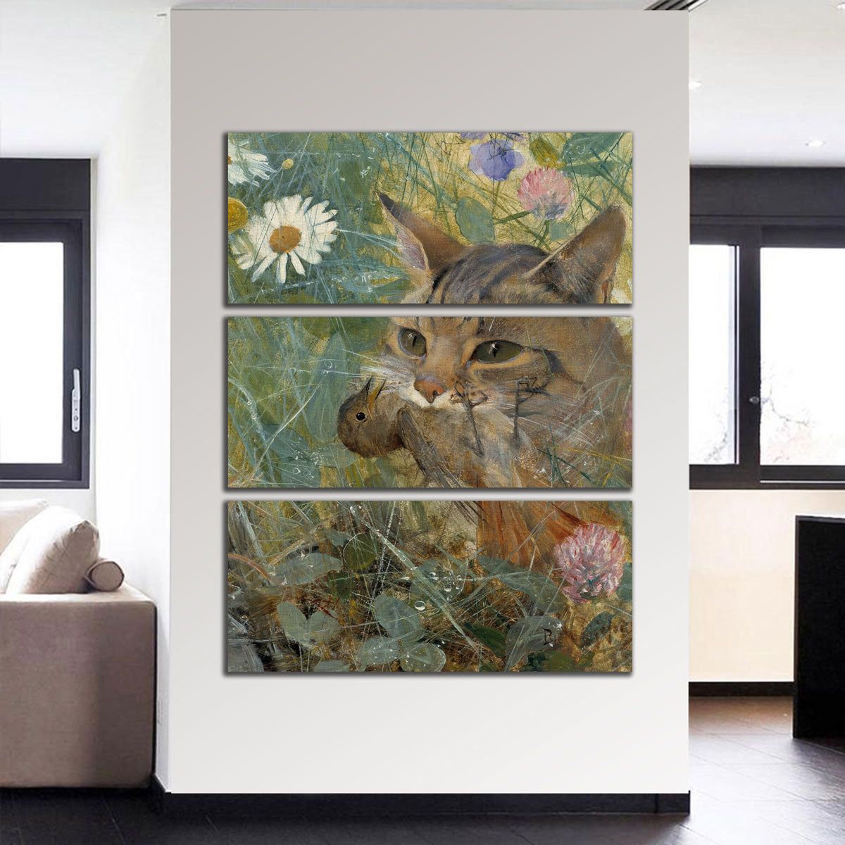 Exquisite Cat's Catch Wall Art by Bruno Liljefors