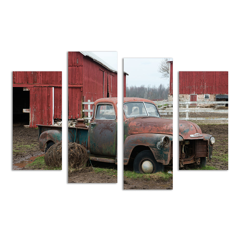 Authentic Old Wisconsin Dairy Farm Truck Wall Art - Ideal for Home Decor