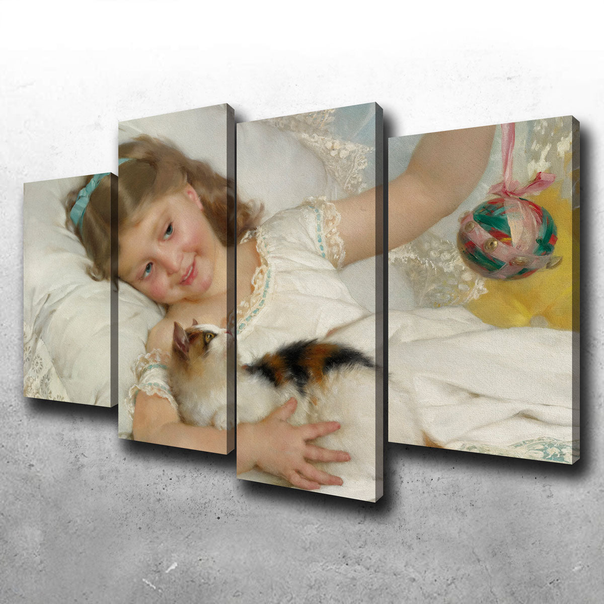 Charming Petite Fille et Chat Wall Art by Emile Munier