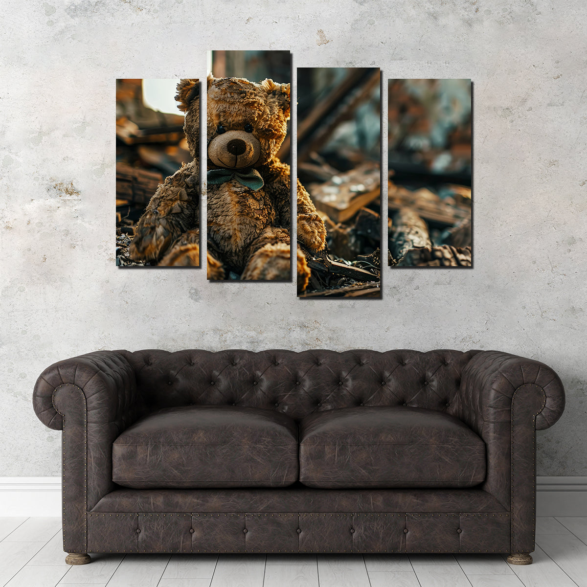 Charming Shabby Teddy Bear Wall Art for a Cozy Decor