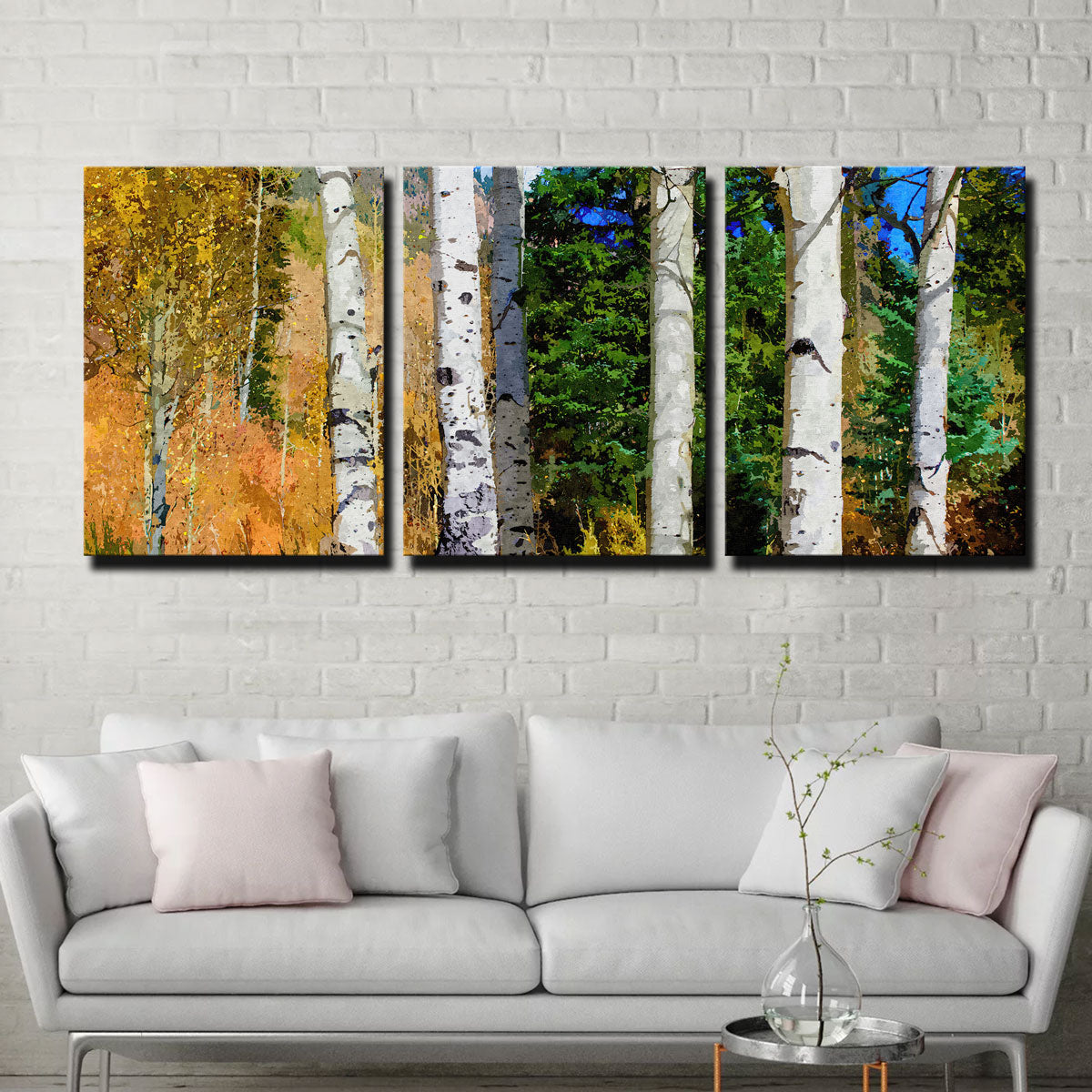 Exquisite Hillside Aspen Grove Wall Art by Denise Dundon