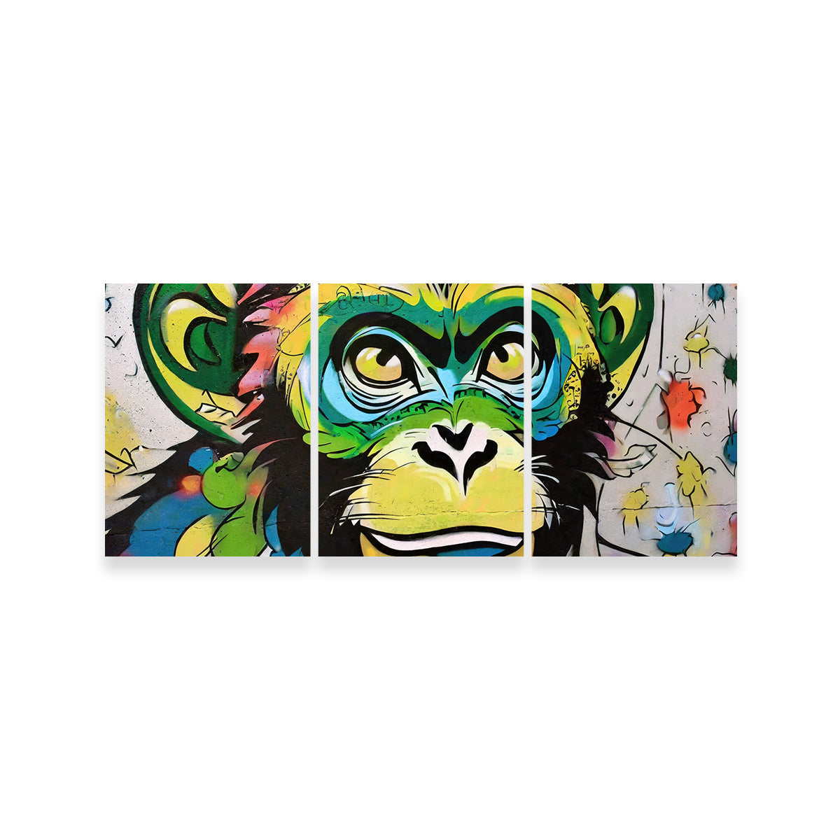 Eye - catching Monkey Graffiti Wall Art by Stephen Chambers