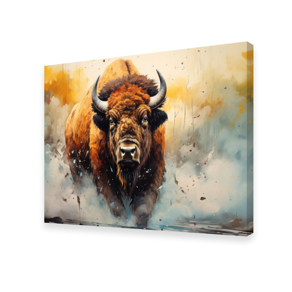 Stunning American Bison Watercolor Wall Art for Home Decor