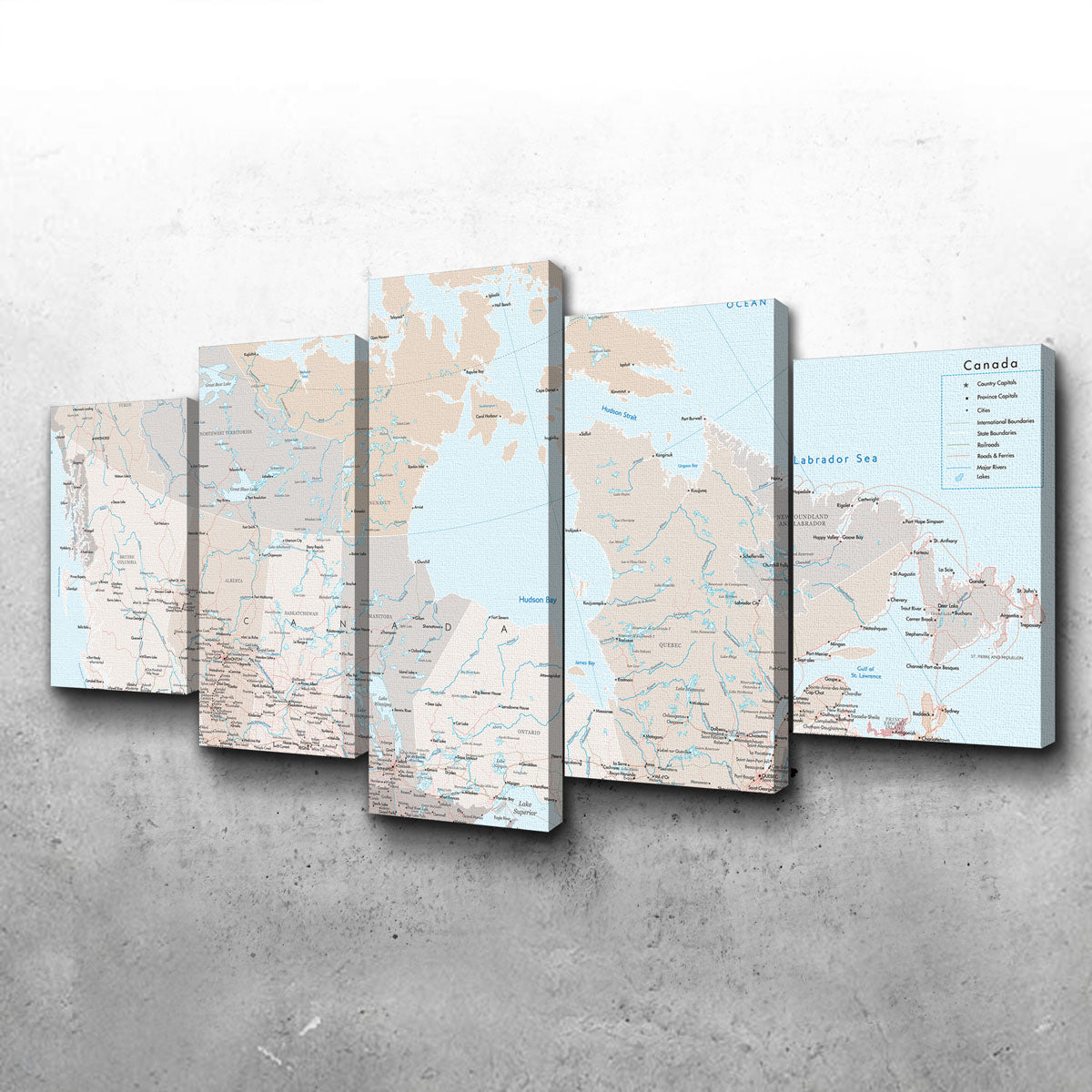 Stunning Canada Map Wall Art by Blursbyai