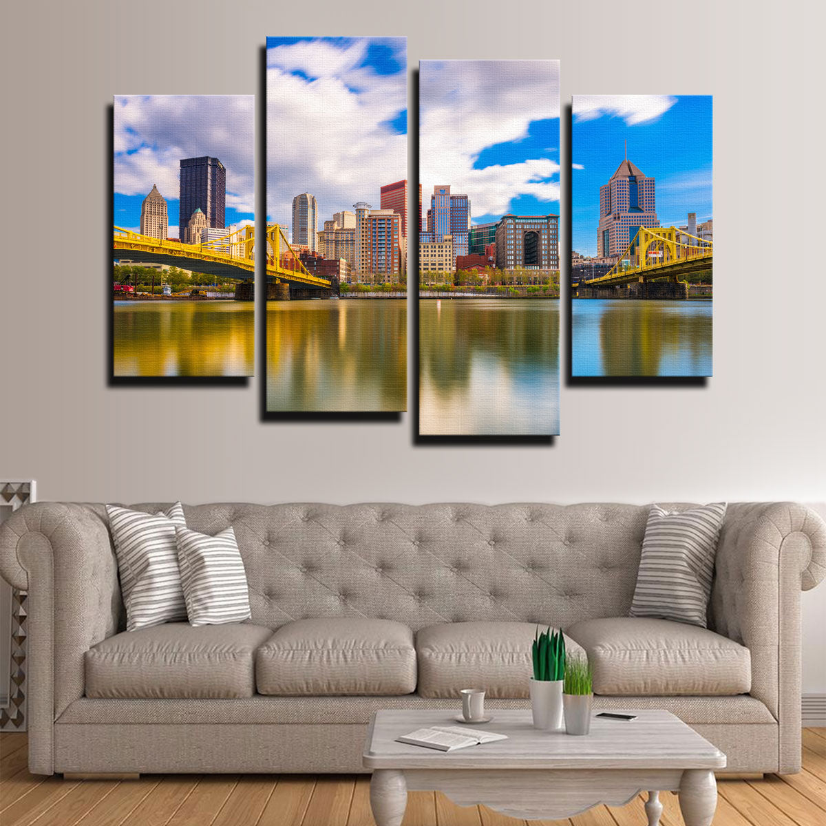 Exquisite Pittsburgh Allegheny River Wall Art - Museum-Quality Canvas on Sustainable Pine Frames