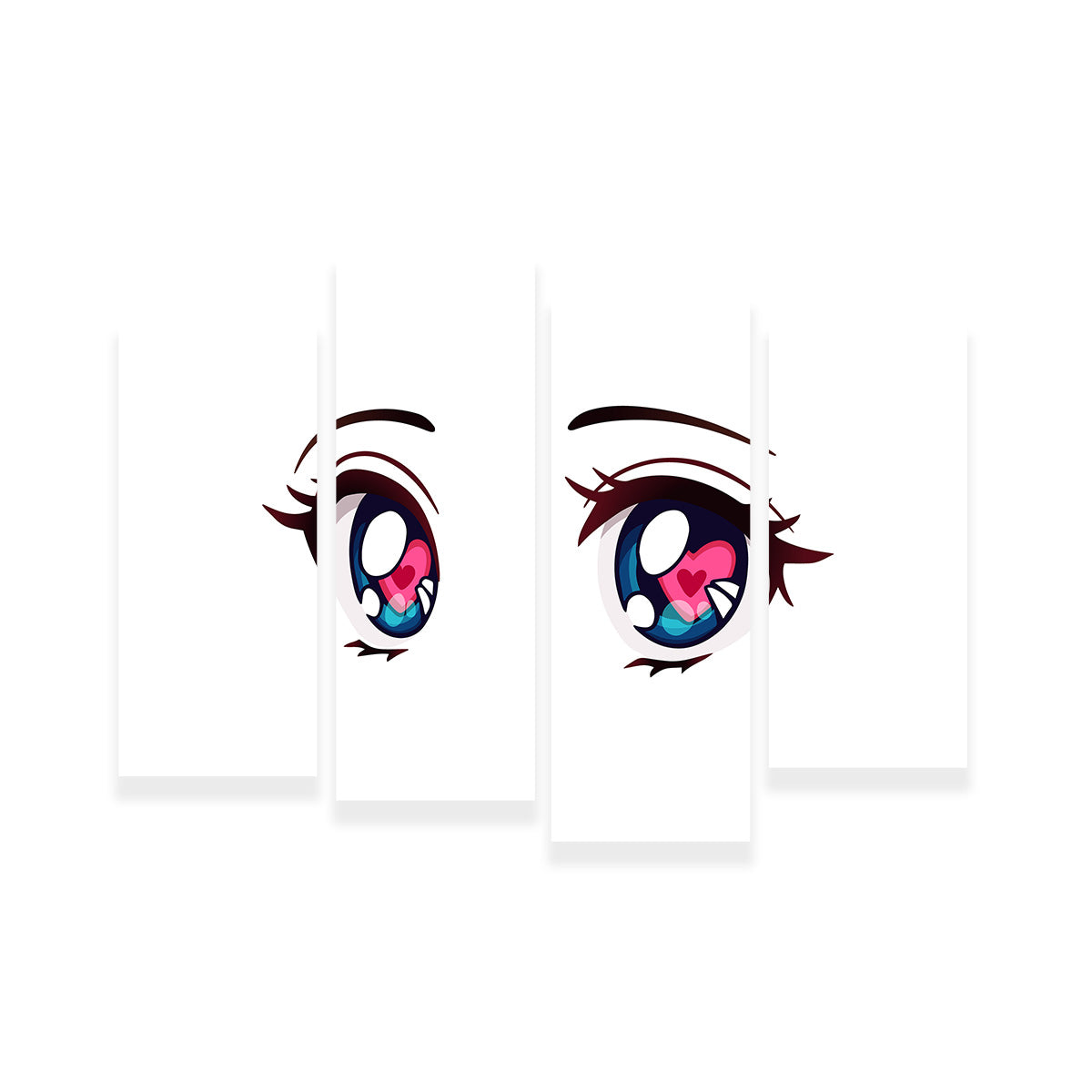 Captivating Anime Style Big Blue Eyes Wall Art