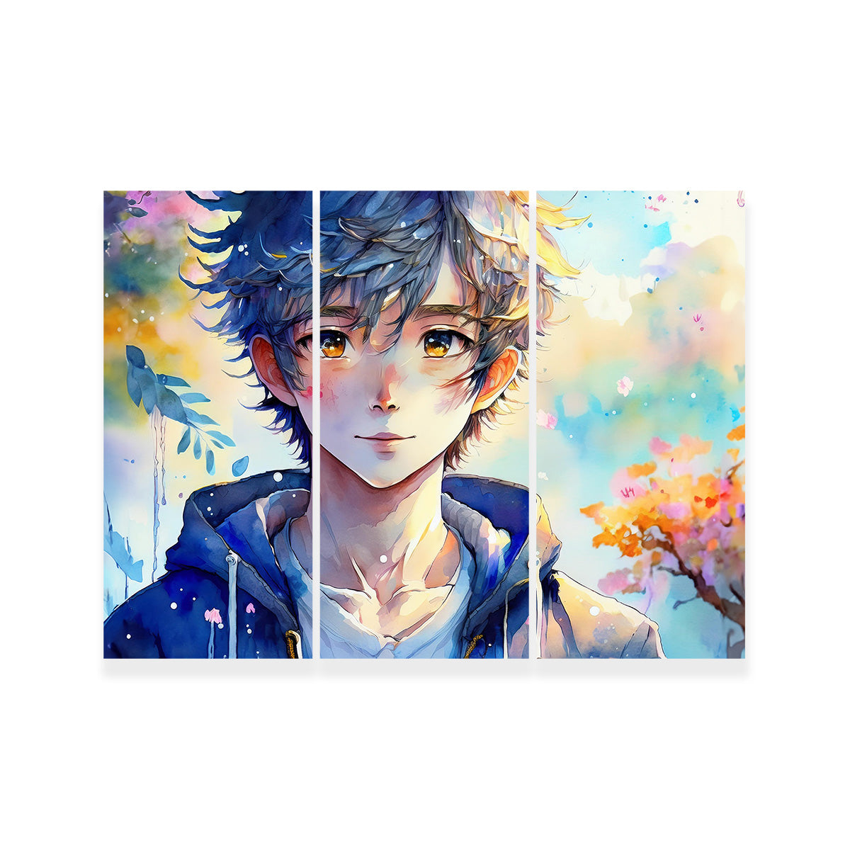 Stunning Anime Boy Watercolor Art Print