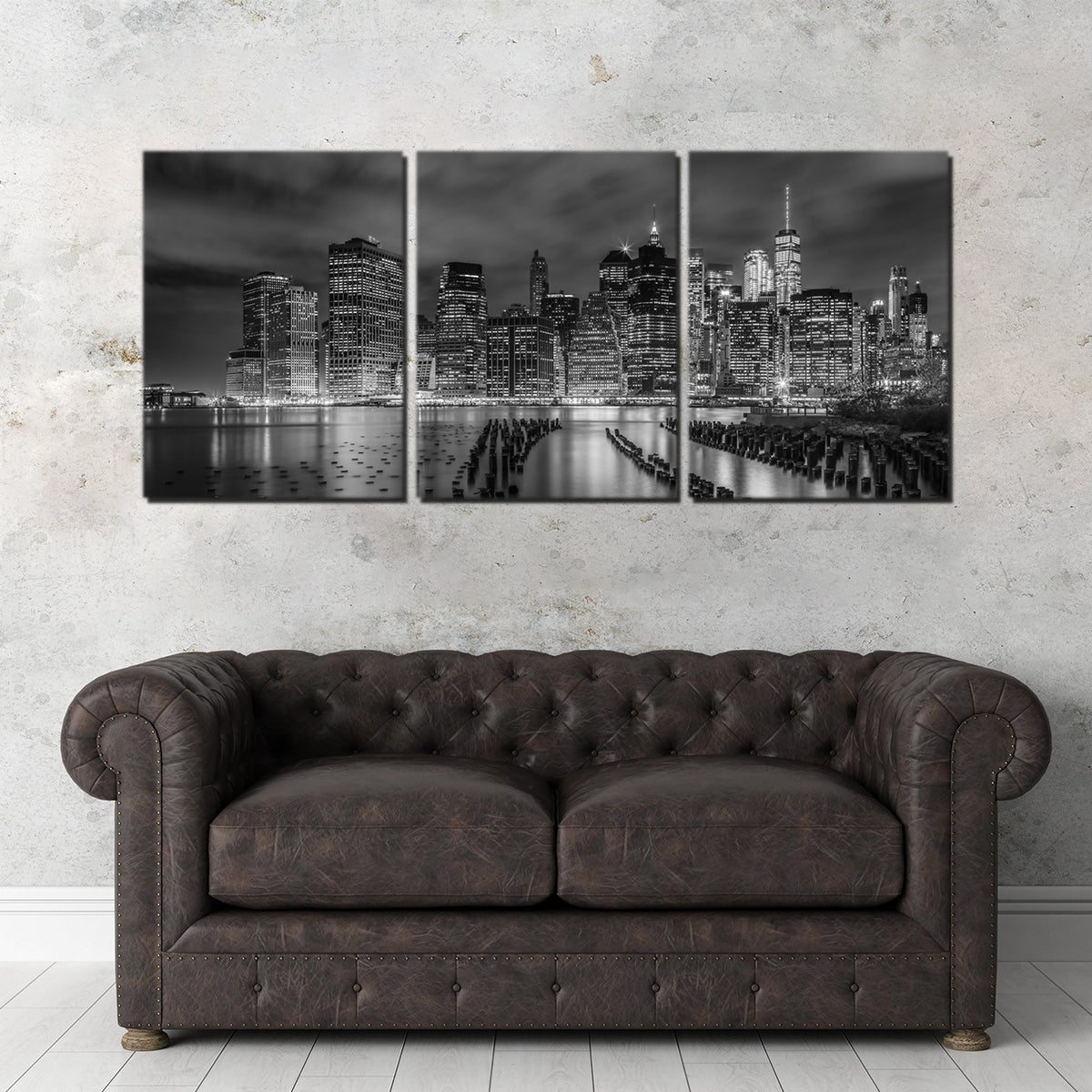 Stunning New York City Monochrome Night Impressions Wall Art by Melanie Viola