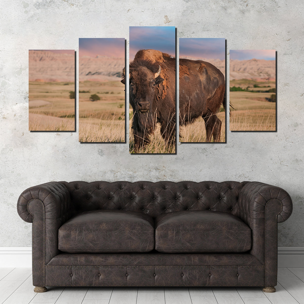 Stunning Badlands Bison Bull Wall Art for Striking Home Decor