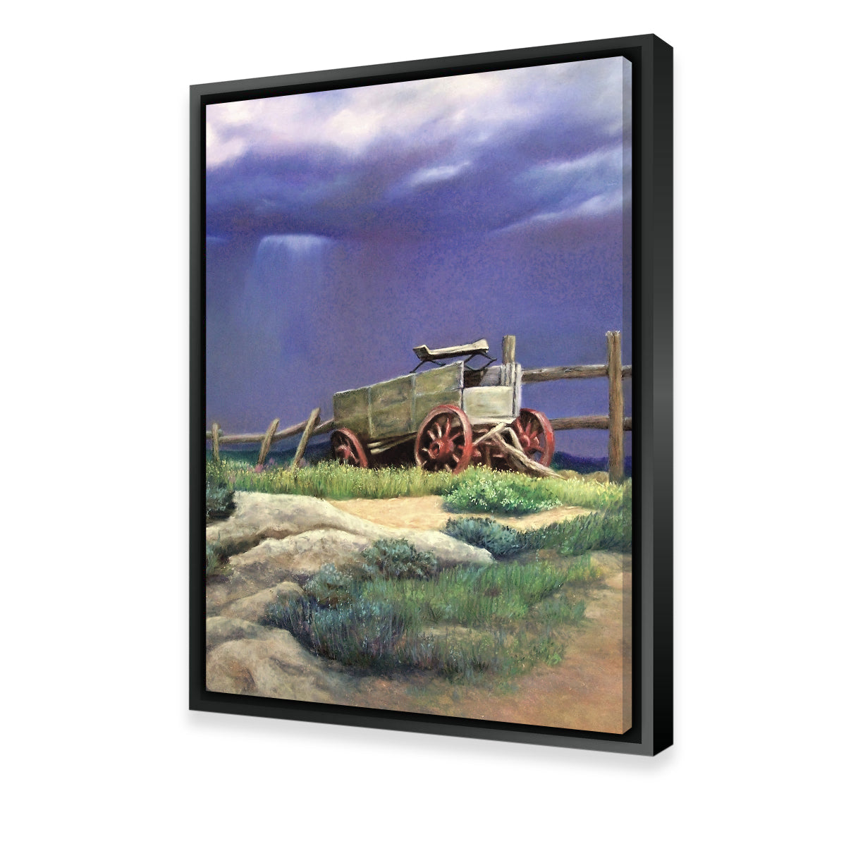 Stunning Hilltop Wagon Wall Art by Patricia Jaggie