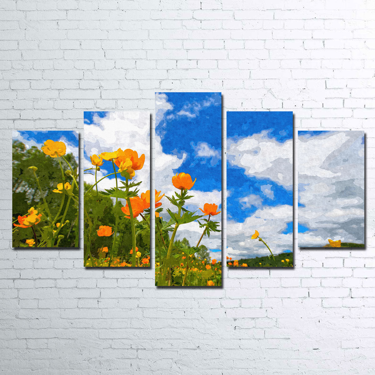 California Poppies Under The Blue Skies Stunning Wall Art by Denise Dundon
