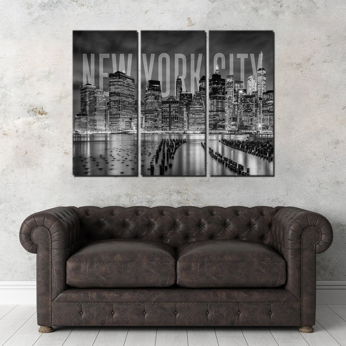 Stylish NYC Letters Black & White Wall Art for Modern Interiors