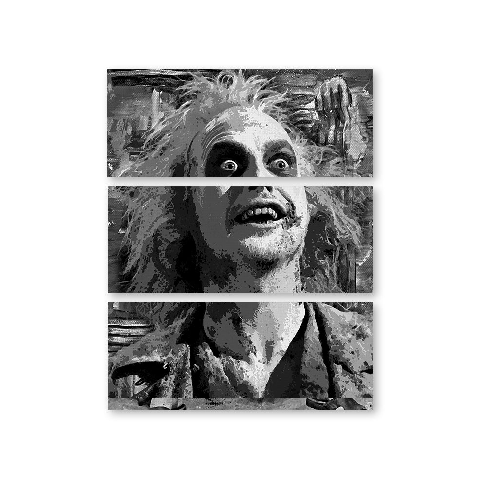 Eye - Catching Beetlejuice Grayscale Wall Art for Home Decor