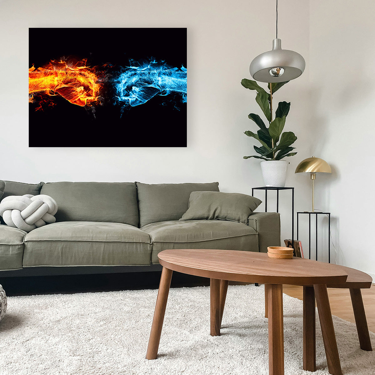 Stylish Hot Cold Fist Bump Wall Art for Trendy Decor