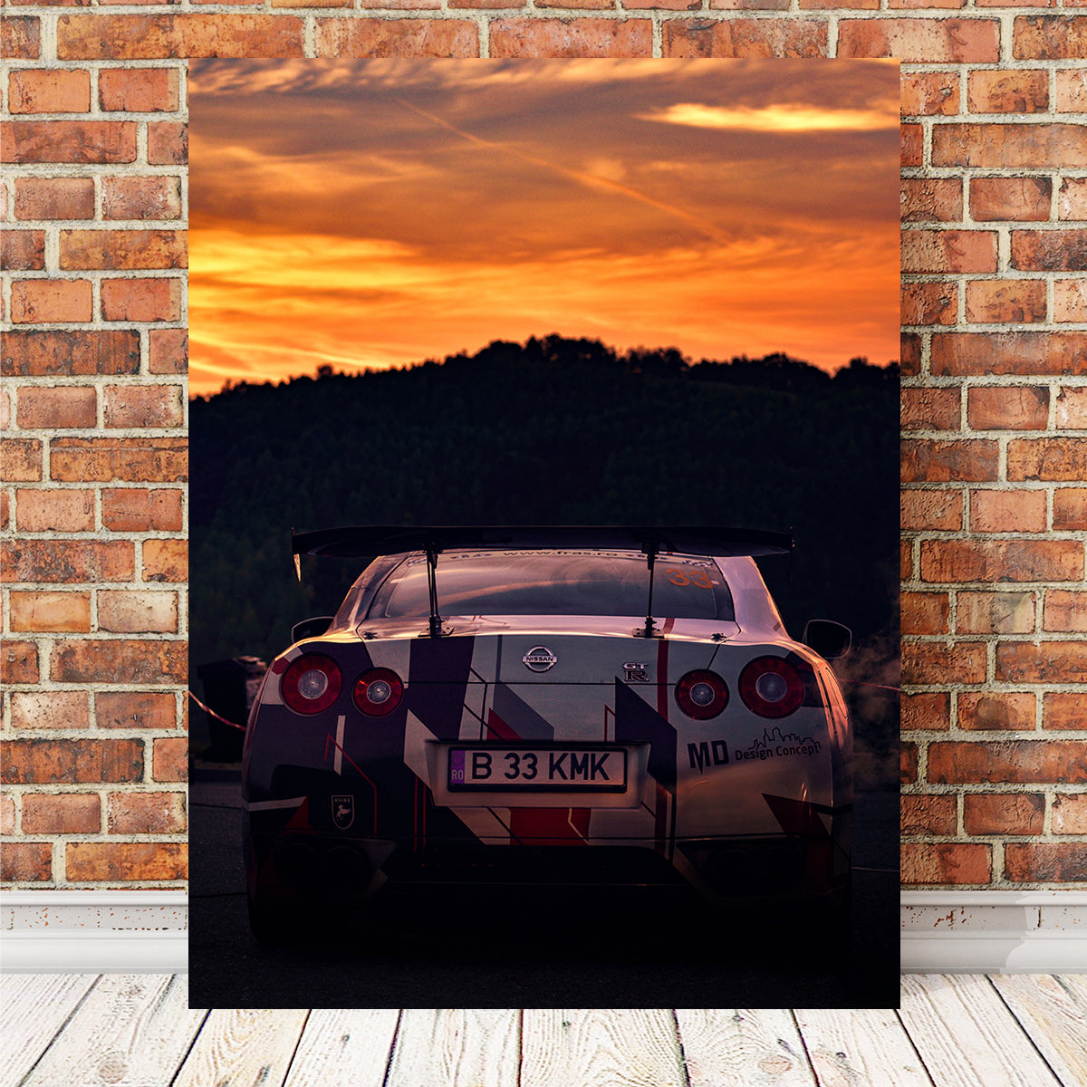 Stunning Nissan GTR Racing Sunset Wall Art for Your Home Decor