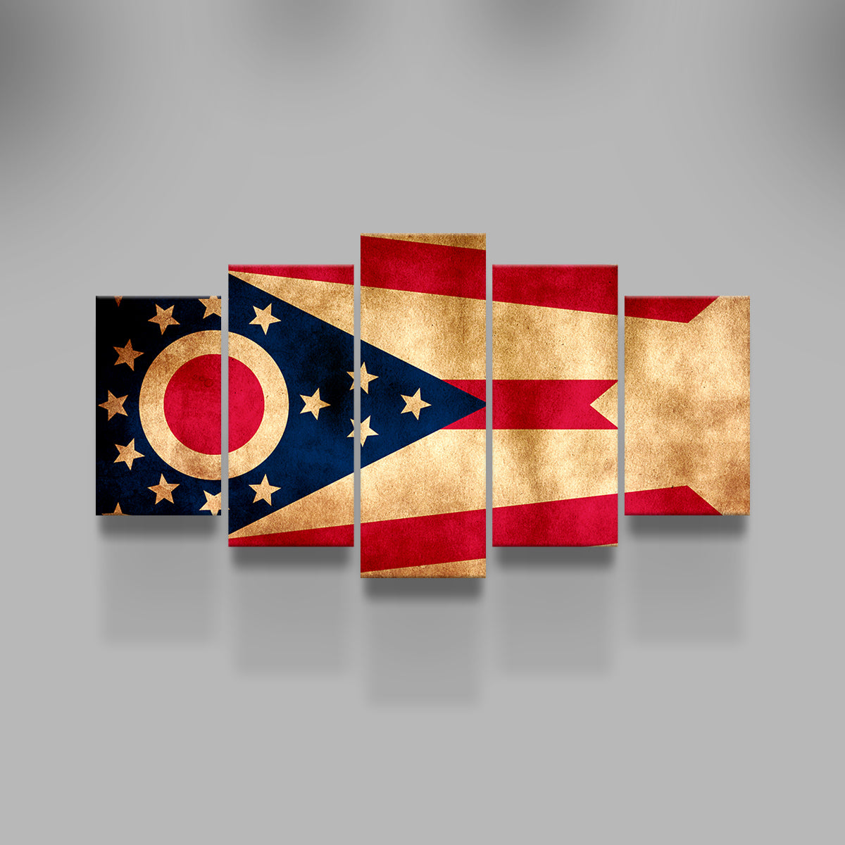 Vintage Ohio State Flag Grunge Wall Art for Stunning Home Decor