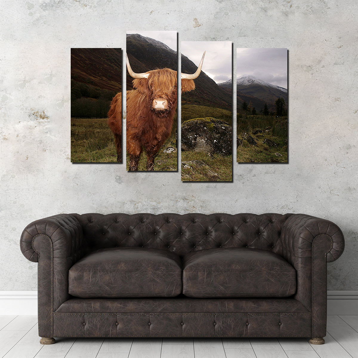 Stunning Highland Cow in Glen Coe Wall Art for Home Decor