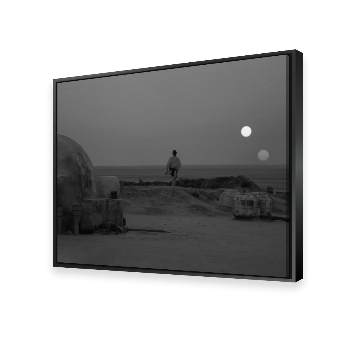 Stunning Binary Star Wars Sunset Grayscale Wall Art for Your Home Decor