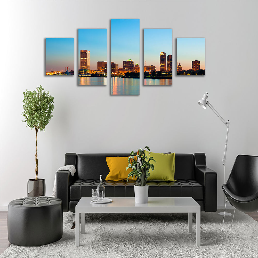 Breathtaking Milwaukee Skyline at Twilight Wall Art for Stunning Decor