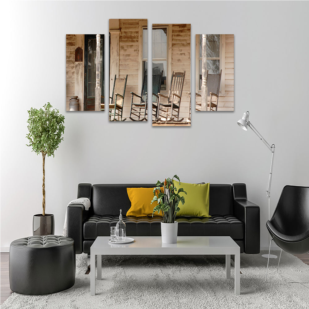 Charming Antique Rocking Chairs in Rural Connecticut Wall Art Prints