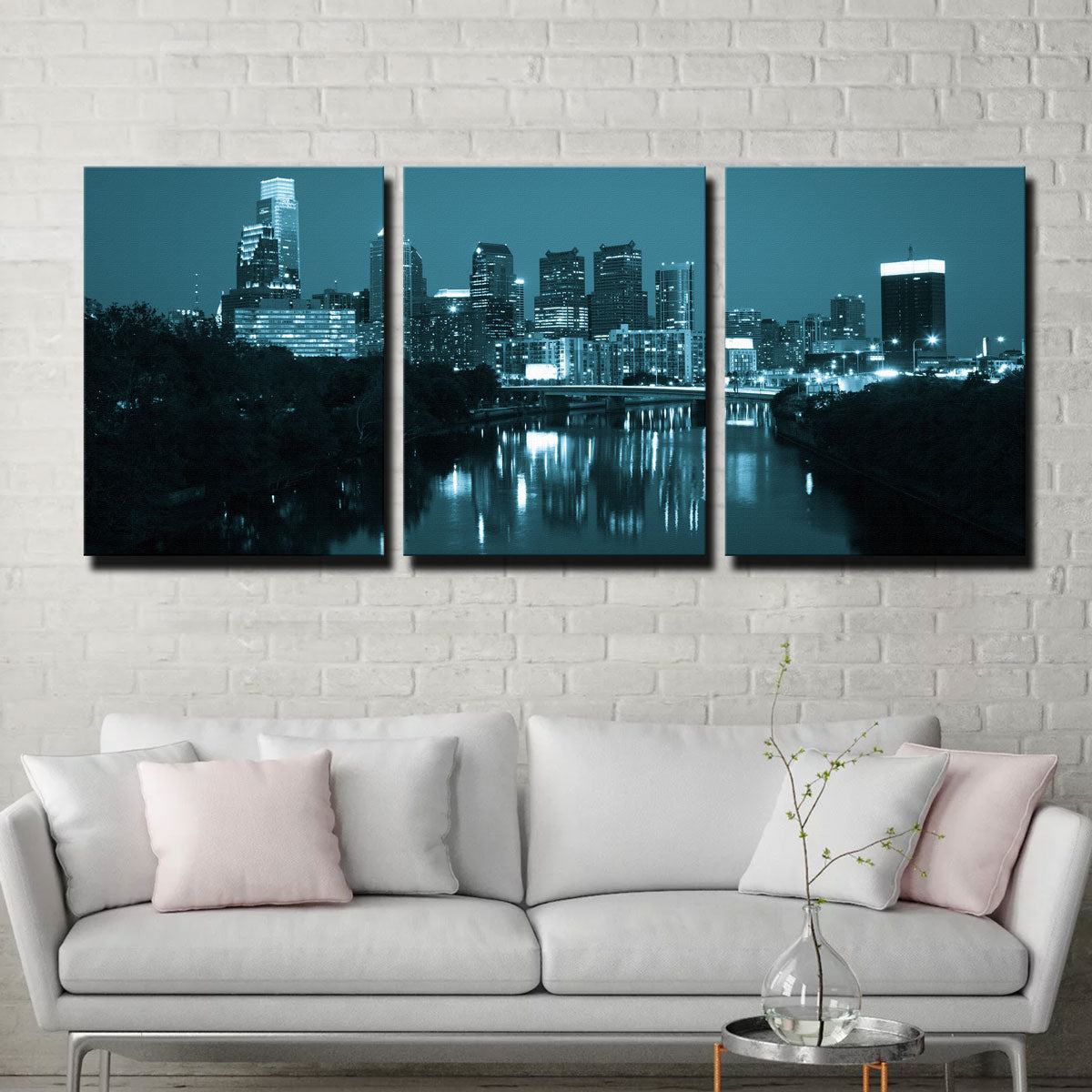 Stunning Night View of Philadelphia Wall Art for Home Decor