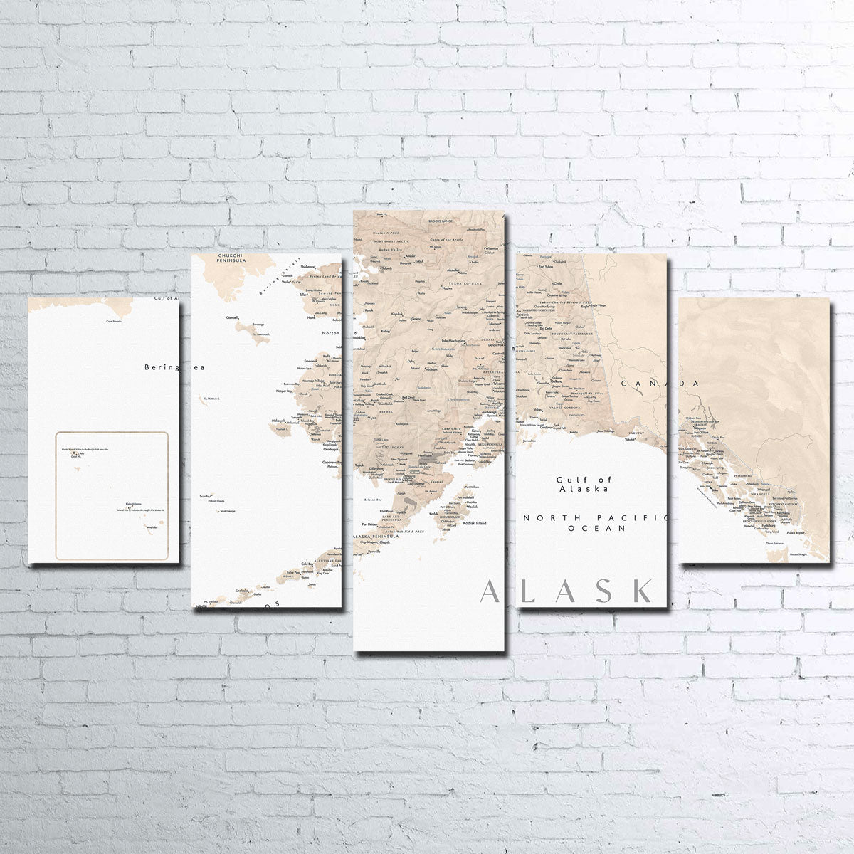 Exquisite Alaska Map 3 Wall Art for Your Home Decor