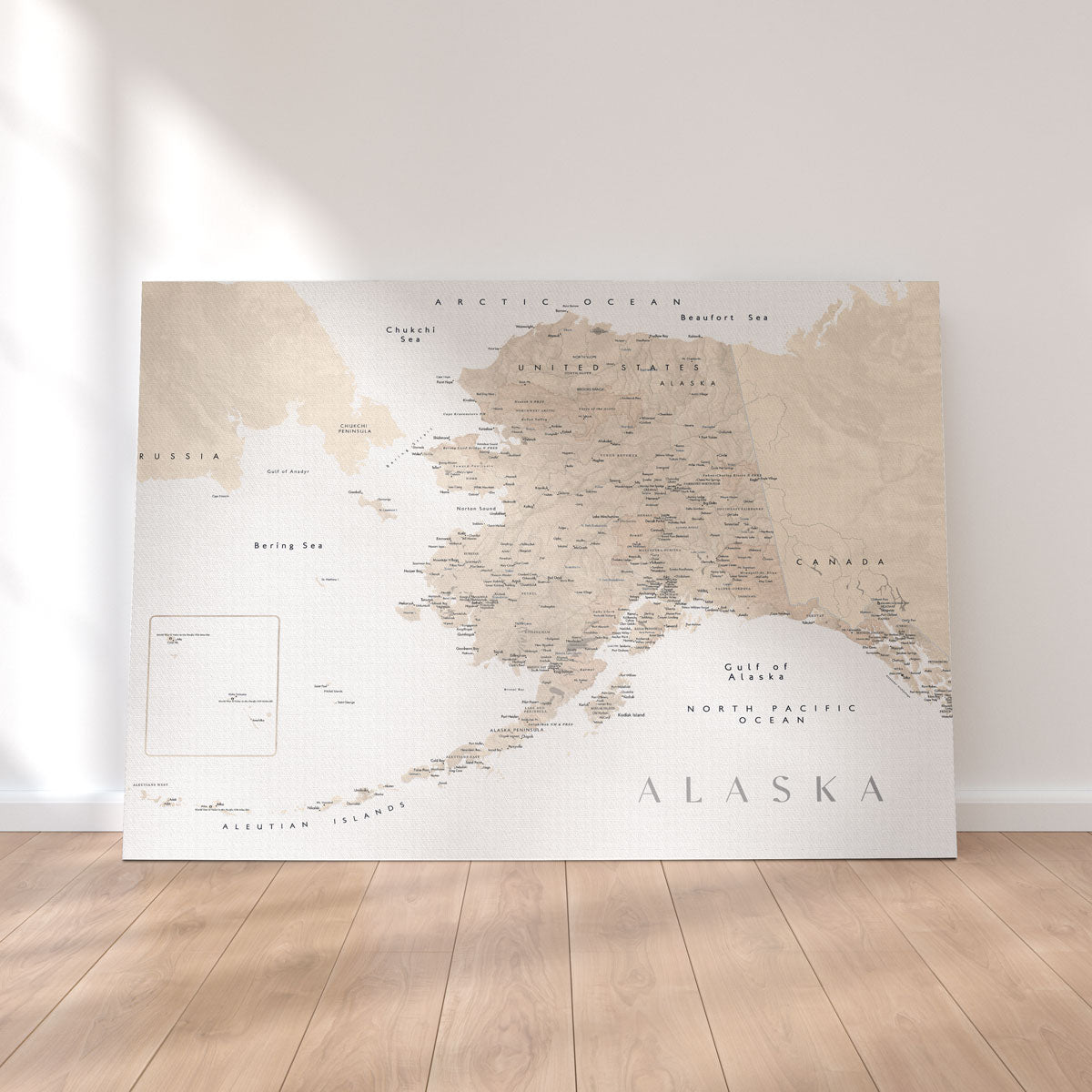 Exquisite Alaska Map 3 Wall Art for Your Home Decor